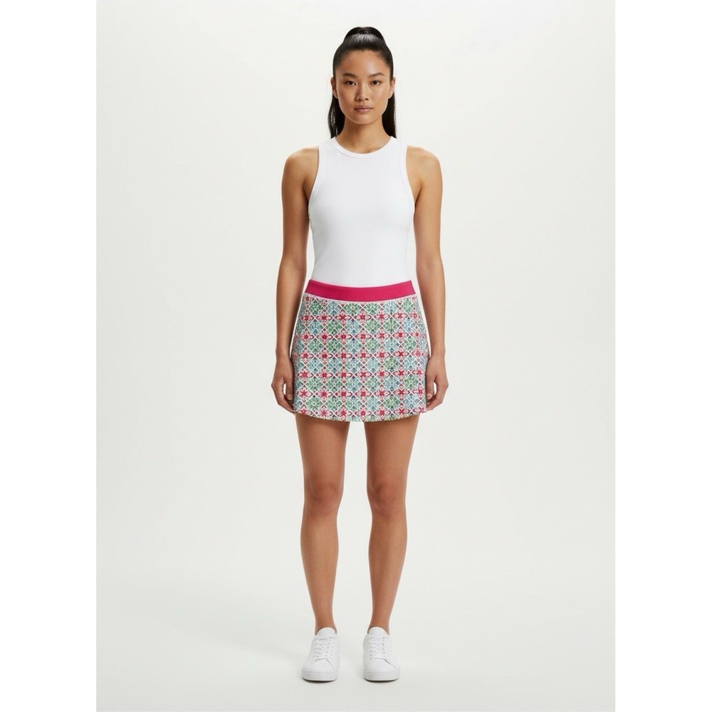 RLX Ralph Lauren Golf Skort Women XS Multi New Pleated Tile Print Athletic Skirt - Picture 2 of 5